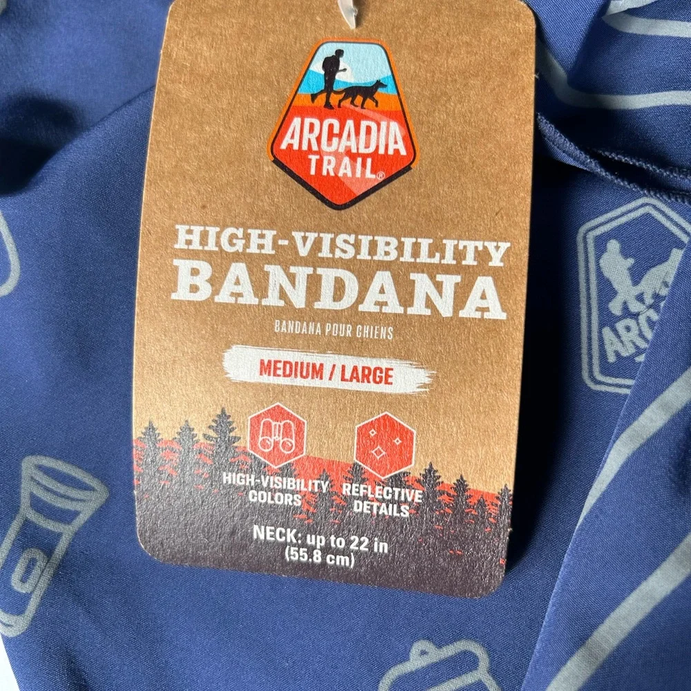 New Arcadia Trail Icons high Visibility Dog Bandana M/L